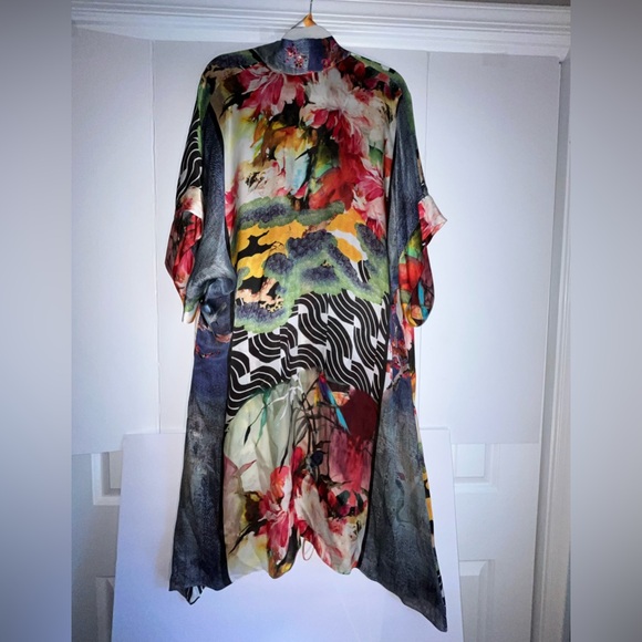 Amazing Sakura silk robe by Christine of Vancouver! Sz M-L very good condition - Picture 2 of 10